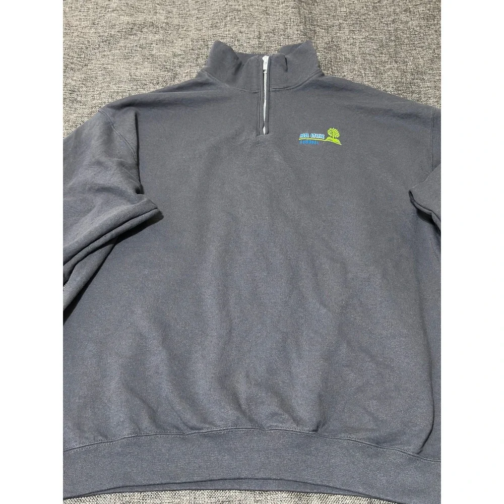 Jerzees Mens XL Quarter Zip Sweatshirt Real Estate Counsel Gray